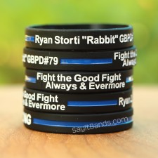 SayitBands 10 of Thin Blue Line No One Fights Alone Bracelets