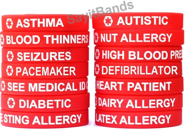 medical alert silicone bands