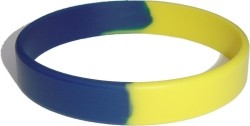 dark blue and yellow wristband