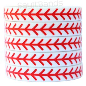 SayitBands 30 Softball Design Wristband Silicone Bracelet 
