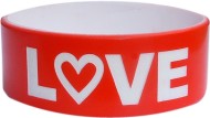 red with white text one inch colored bands