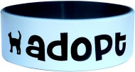white with black text one inch debossed silicone wristbands