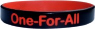 black with red colored  text custom silicone wristband