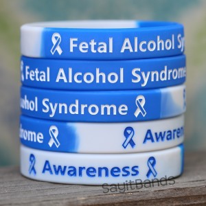 Details about  / 20 Fetal Alcohol Awareness Bracelets Debossed Color Filled Silicone Wristbands