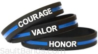 Police Officer Thin Blue Line Wristband