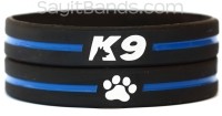 Police Officer Thin Blue Line Wristband