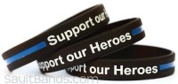 Police Officer Thin Blue Line Wristband