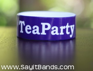 tea party silicone wristband 1"