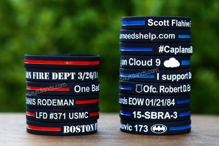 Custom Thin Blue Line Wristbands and Thin Red Line Bracelets